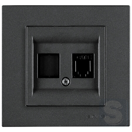 Розетка телефонна TF cat 3 Arvia Electric KAREN Димчастий (20 04 2000 221)